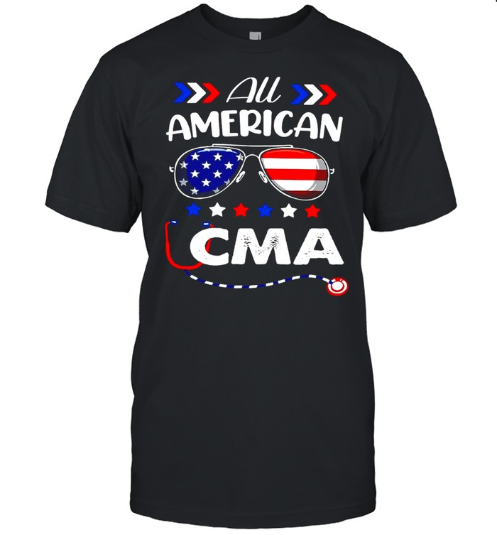 All American CMA Nurse 4th Of July Patriotic USA Flag Nursing T-shirt Classic Men's T-shirt