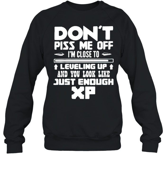Don’t piss me off I’m close to leveling up and you look like just enough xp shirt Unisex Sweatshirt