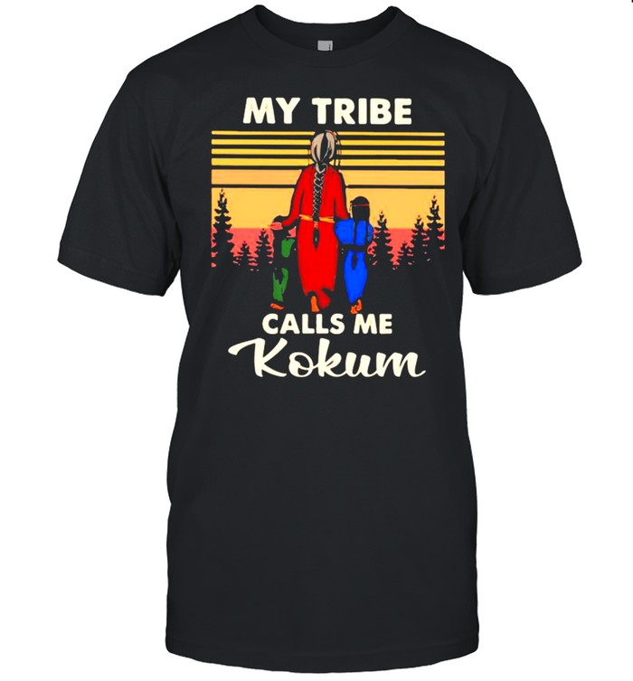Native American My Tribe Calls Me Kokum Vintage  Classic Men's T-shirt