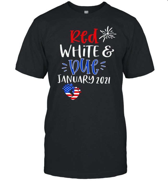 Red White & Due Pregnancy Announcement Shirt Cute 4th of July Pregnancy shirt