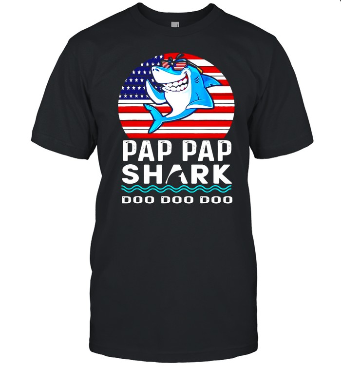 Pap Pap Shark Shirt Fathers Day Gift From Wife Son Daughter T-shirt