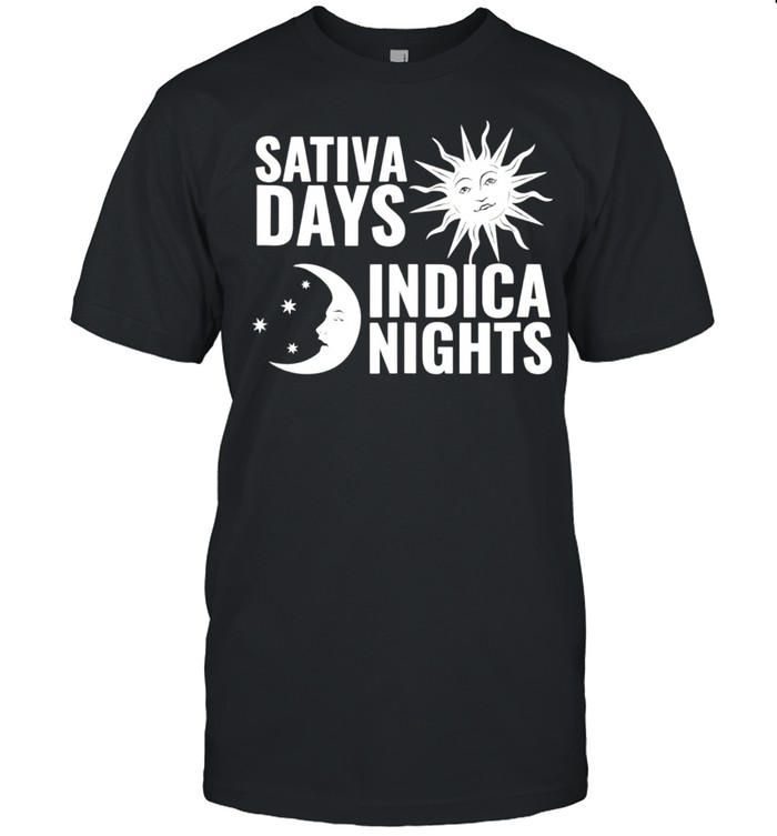 Sativa Days Indica Nights Sun Moon Stoner shirt Classic Men's T-shirt