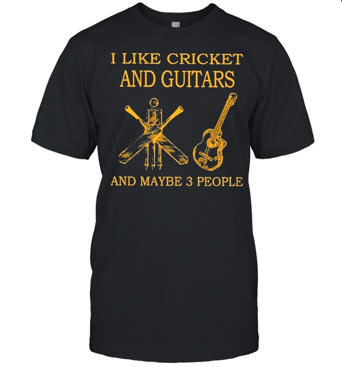 I like cricket and guitars and maybe 3 people shirt Classic Men's T-shirt