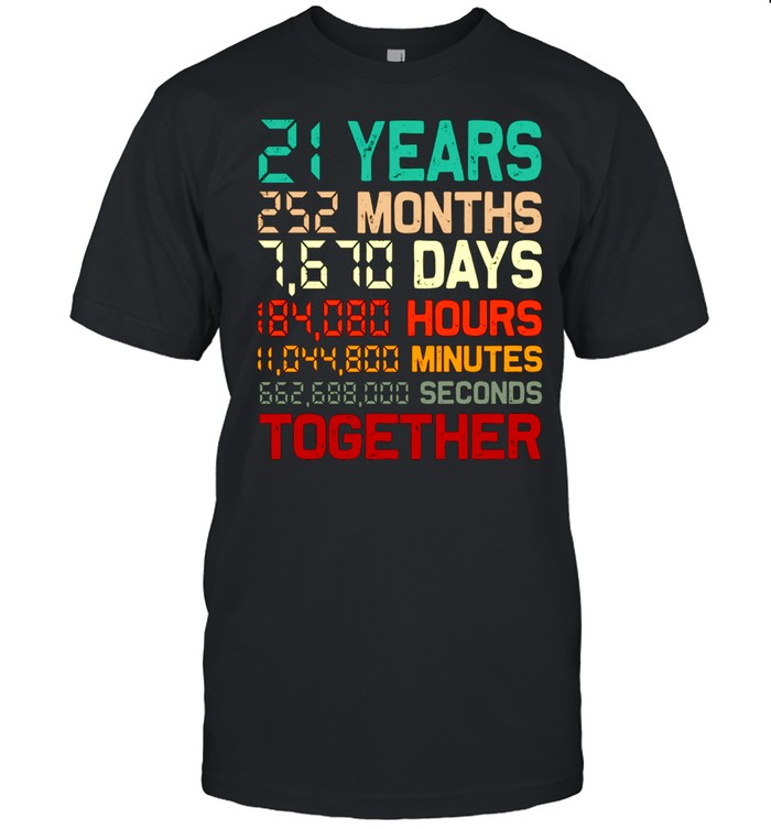 21 Years Together Couple Matching 21st Wedding Anniversary shirt Classic Men's T-shirt