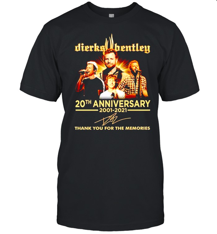Dierks bentley 20th anniversary 2001 2021 thank you for the memories shirt