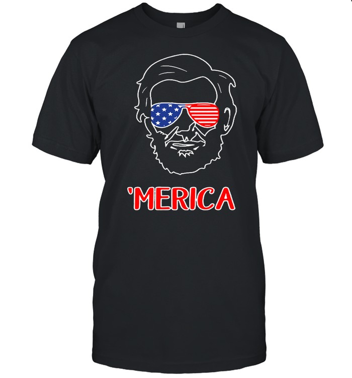 Merica Abraham Lincoln American Flag shirt Classic Men's T-shirt