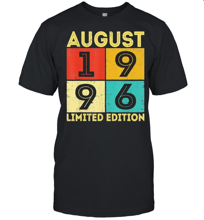 25th Birthday Retro August 1996 Decorations 25 Years Old Classic shirt