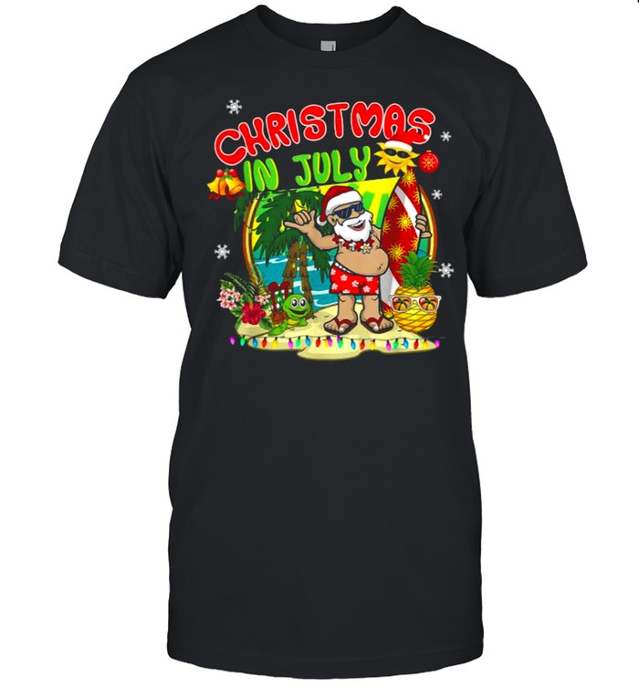 Christmas In July Summer Santa Vintage Xmas Torpical Shirt