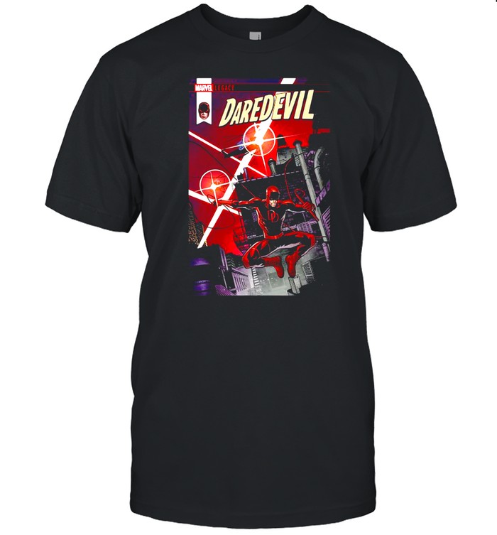 Marvel Daredevil Copter Leap Comic Cover Graphic T-shirt