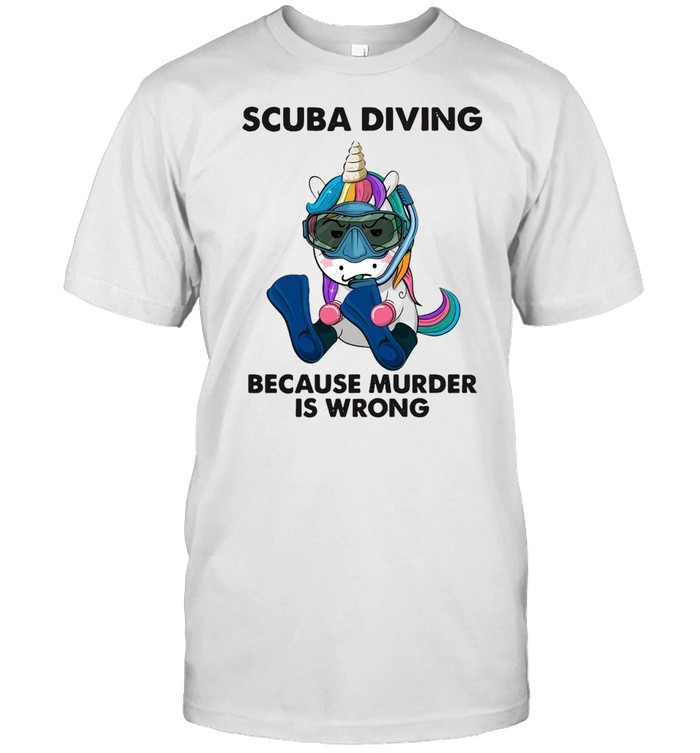 Unicorn Scuba Diving Because Murder Is Wrong T-shirt Classic Men's T-shirt
