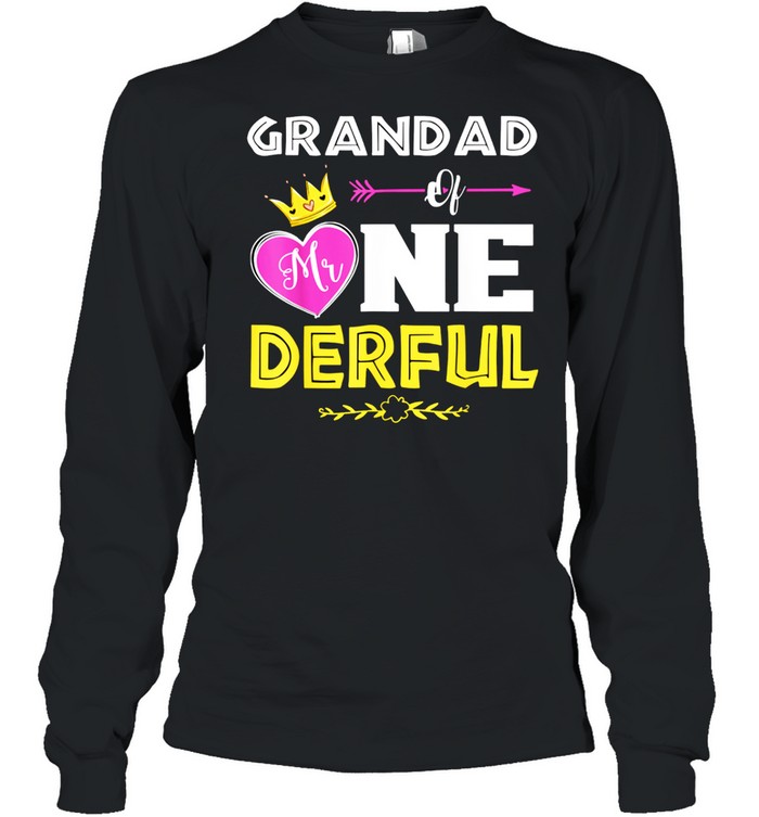 Grandad of Mr Onederful 1st Birthday First OneDerful shirt Long Sleeved T-shirt
