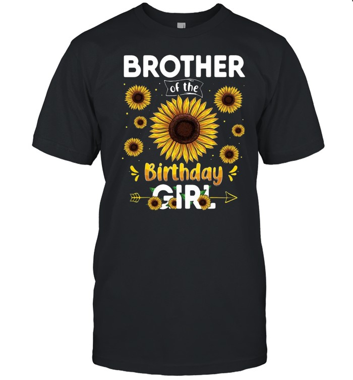 Brother Of The Birthday Girl Sunflower Party Family Matching  Classic Men's T-shirt