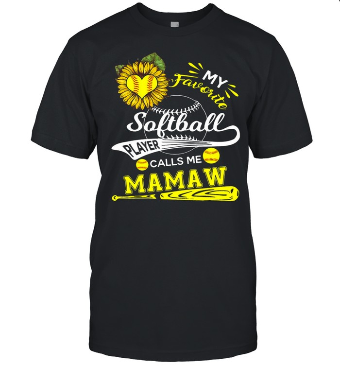 My Favorite Softball Player Calls Me Mamaw T-shirt Classic Men's T-shirt