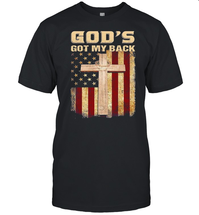 Gods Got my Back Jesus American flag shirt