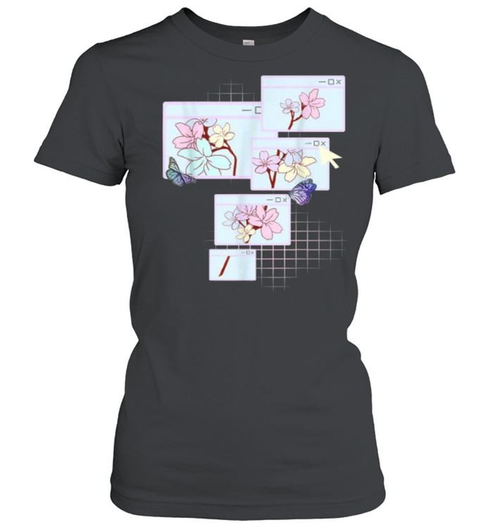 Kawaii E-Girl Pastel Aesthetic Grunge Browser Flower T- Classic Women's T-shirt