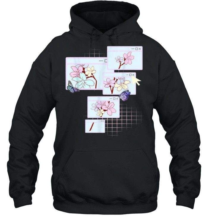 Kawaii E-Girl Pastel Aesthetic Grunge Browser Flower T- Unisex Hoodie