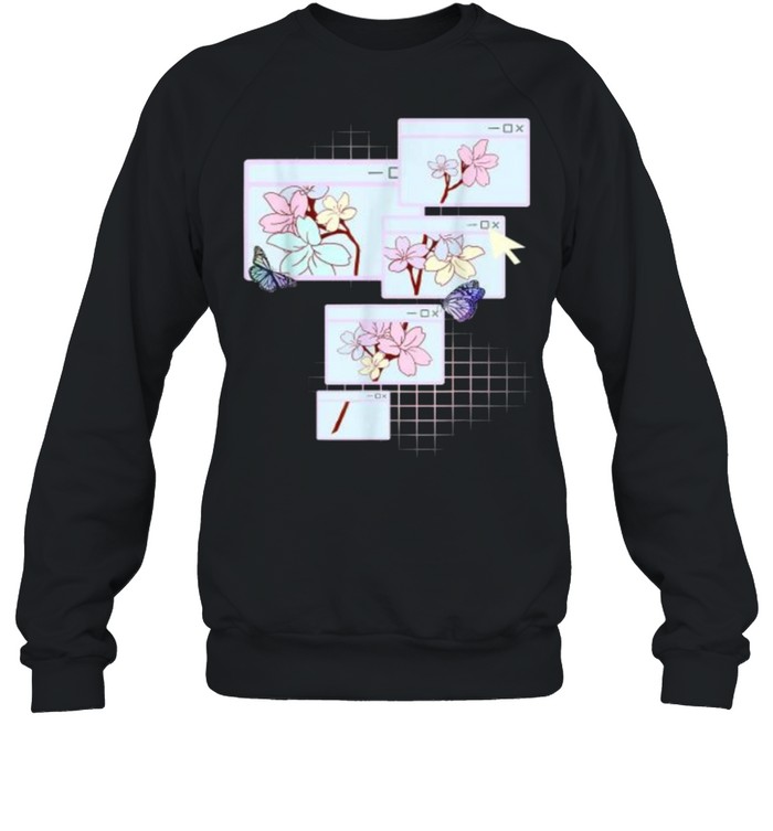Kawaii E-Girl Pastel Aesthetic Grunge Browser Flower T- Unisex Sweatshirt