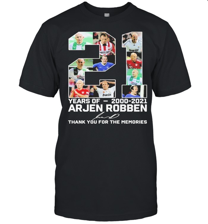 21 years of 2000 2021 arjen robben thank you for the memories shirt Classic Men's T-shirt