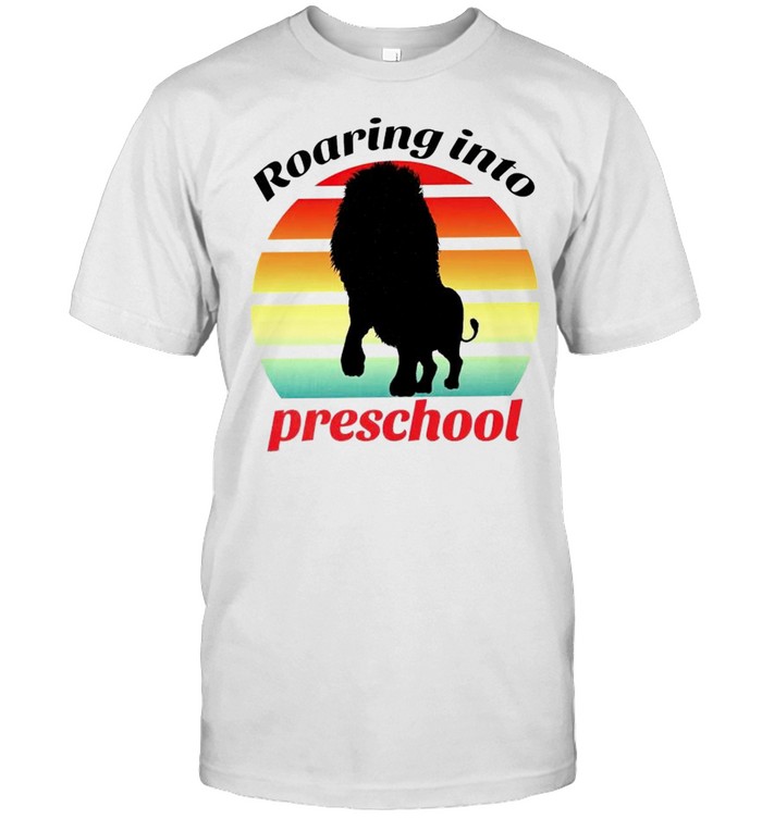 Lion roaring into preschool shirt