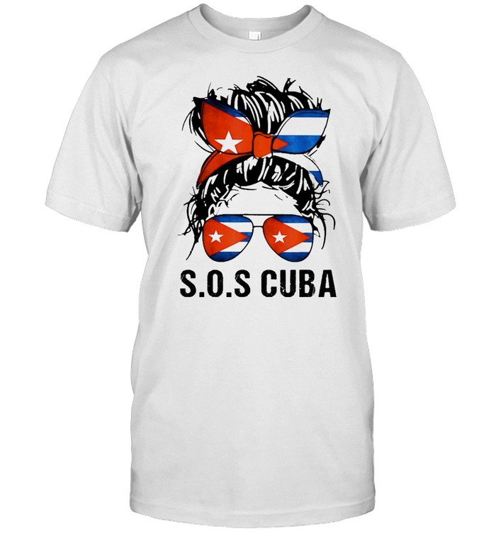 Messy Bun Sos Cuba flag shirt Classic Men's T-shirt