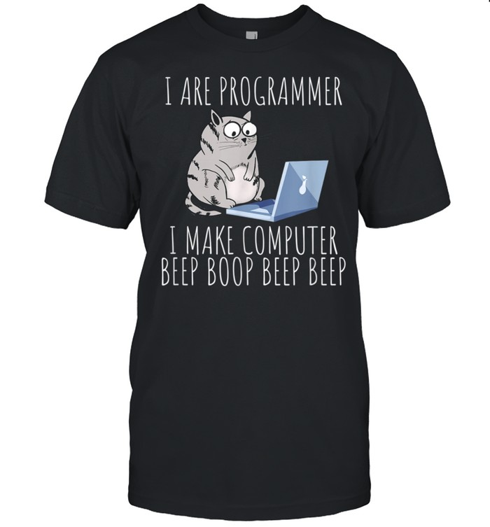 I Are Computer Beep Boop Mad Looking Cat Developer Science shirt Classic Men's T-shirt