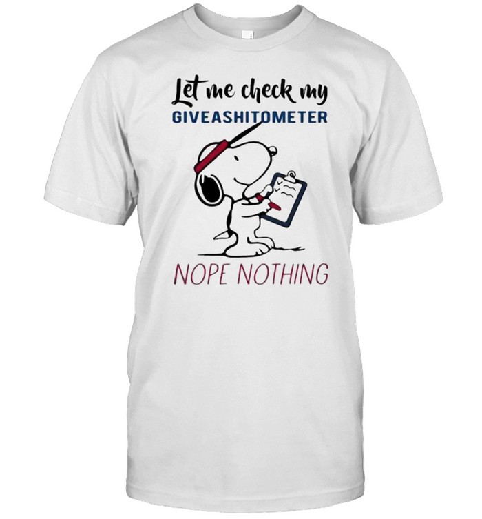 Let me check my giveashitometer nope nothing snoopy shirt