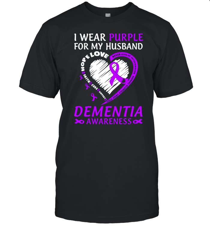 I Wear Purple For My Husband Dementia Awareness  Classic Men's T-shirt