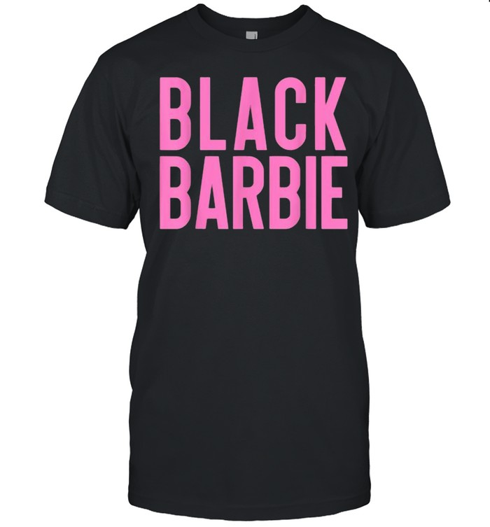 Black Barbie Pink Text T-Shirt