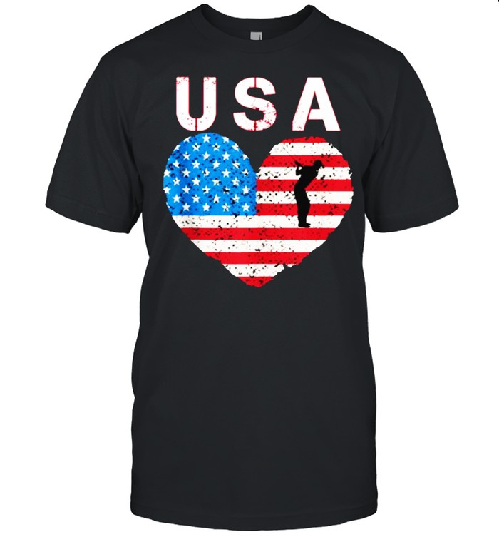 USA team American flag heart US golfer T- Classic Men's T-shirt