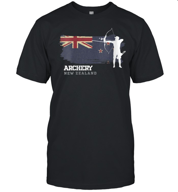 New Zealand Archery Team Sports New Zealand Flag Bow Arrow shirt Classic Men's T-shirt