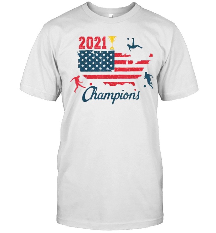 USA 2021 Soccer Champions American Flag T-Shirt