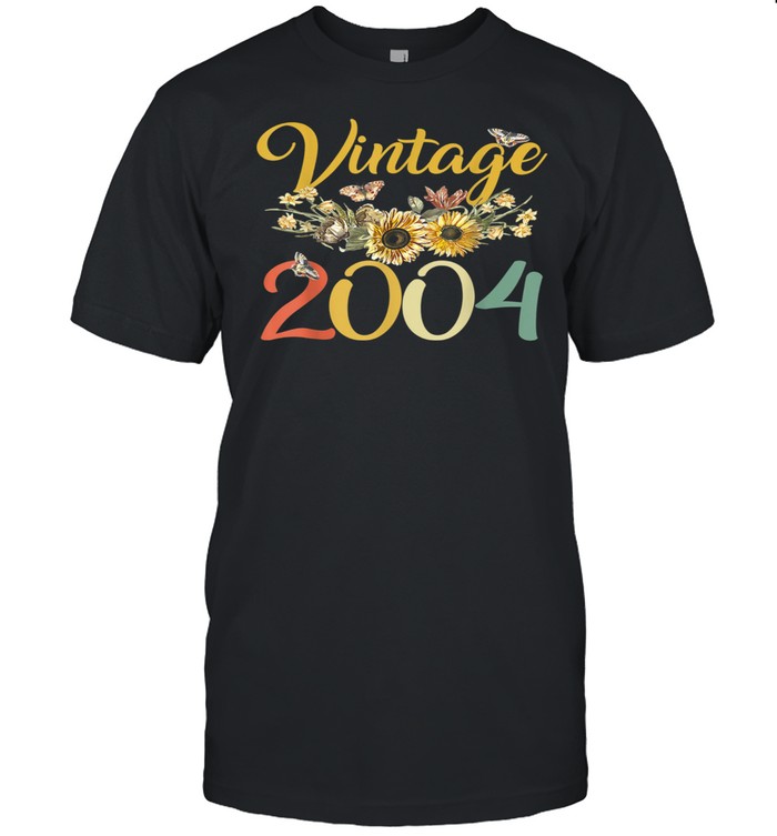 Vintage 2004 Sunflower 18th Birthday Awesome Since 2004 shirt Classic Men's T-shirt