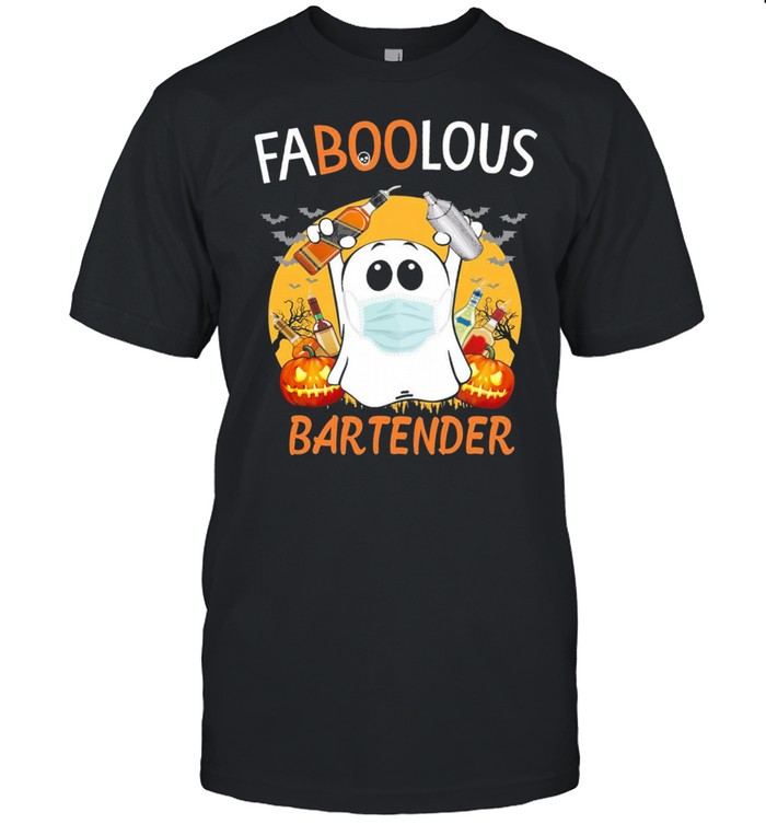 Ghost face mask faboolous bartender Halloween shirt Classic Men's T-shirt