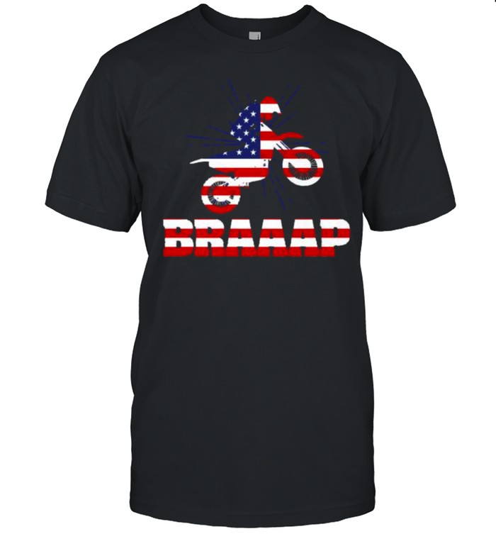 Awesome braaap Motorcycle American Flag Motocross Biker Patriotic T- Classic Men's T-shirt