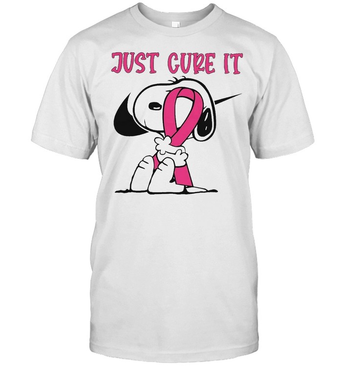 Snoopy hug Breast Cancer Just Cure It Nike Pink shirt Classic Men's T-shirt