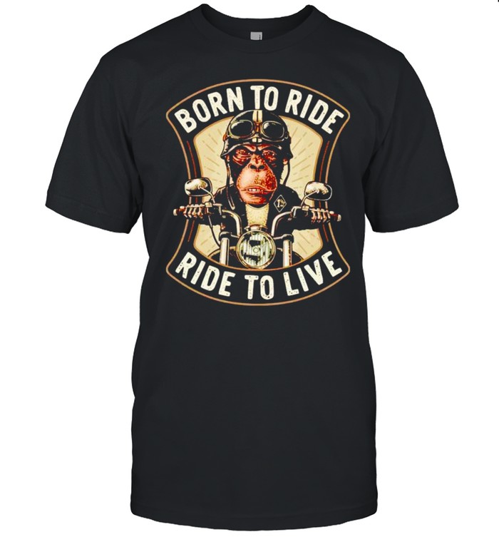 Monkey motorcycle born to ride ride to live shirt Classic Men's T-shirt