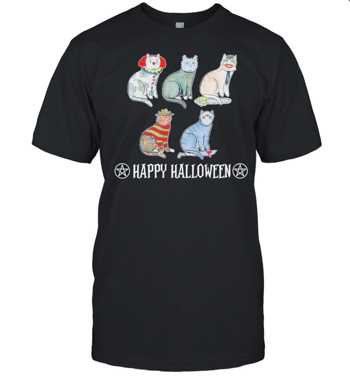 Horror Movie Character Cat Happy Halloween shirt Classic Men's T-shirt