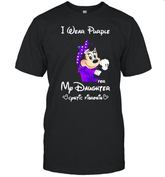 Mickey I Wear Purple For My Daughter Cystic Fibrosis T-shirt