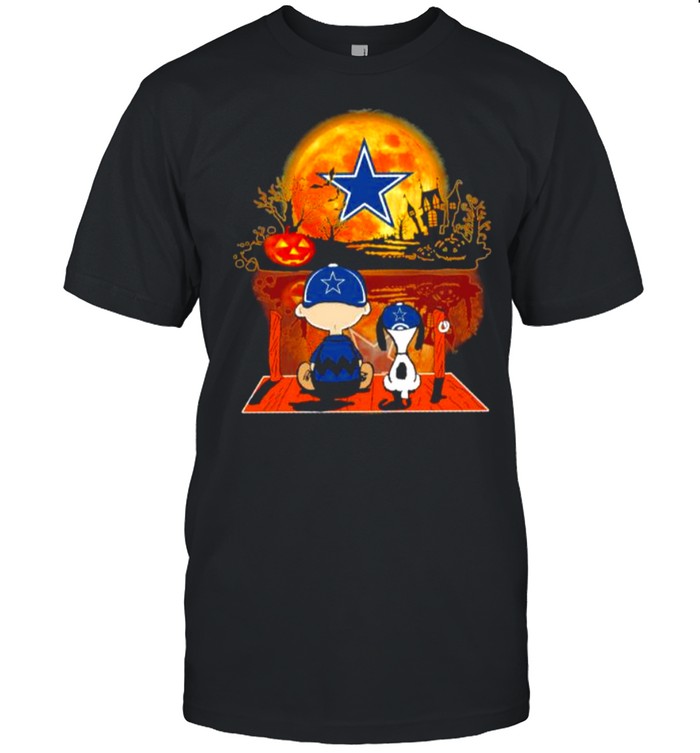 Snoopy and Charlie Brown Pumpkin Dallas Cowboys Halloween Moon shirt Classic Men's T-shirt