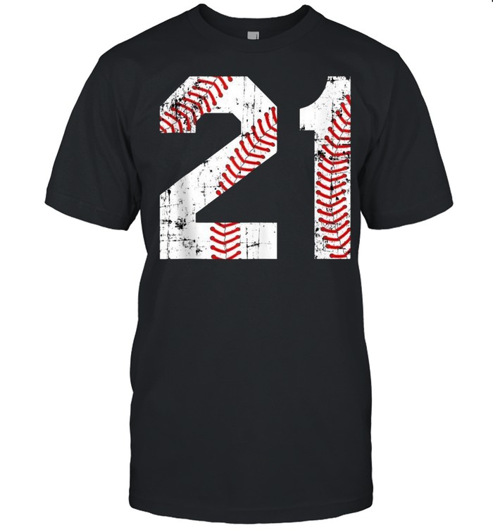 Vintage Baseball 21 Jersey Number shirt Classic Men's T-shirt