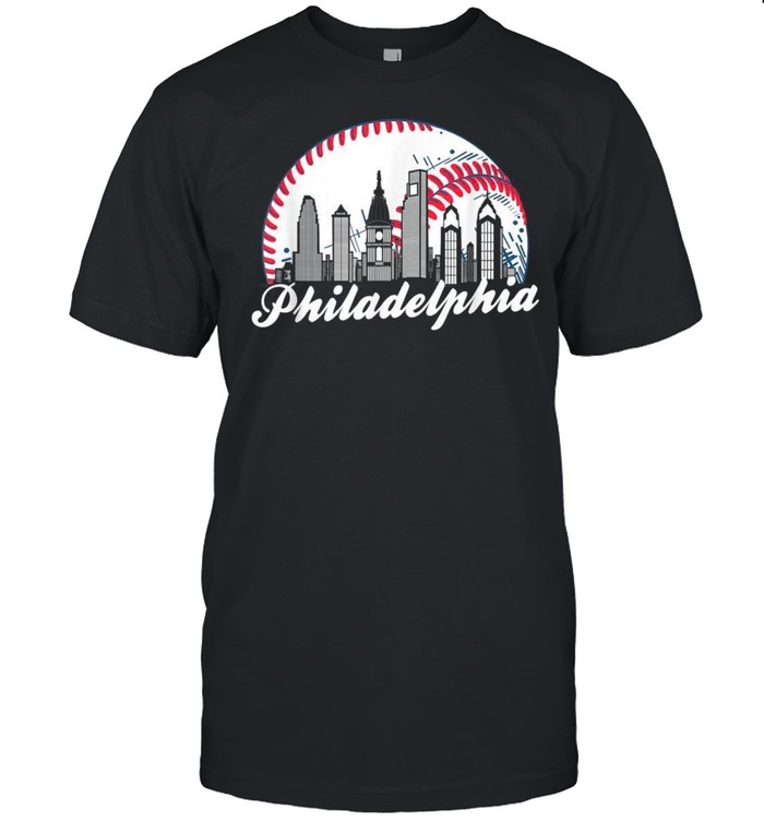 Philadelphia Baseball Skyline Retro Philadelphia Cityscape shirt