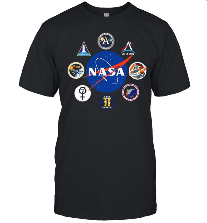 Space Nasa Logo Projects Gemini Crew Patch Mission Badges T-shirt