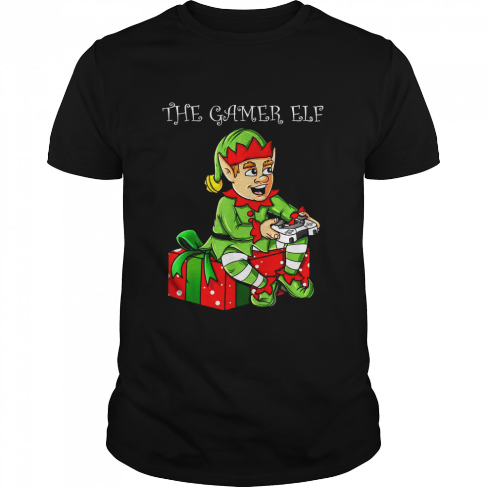 The Gamer Elf Christmas Boysns Gaming Xmas shirt