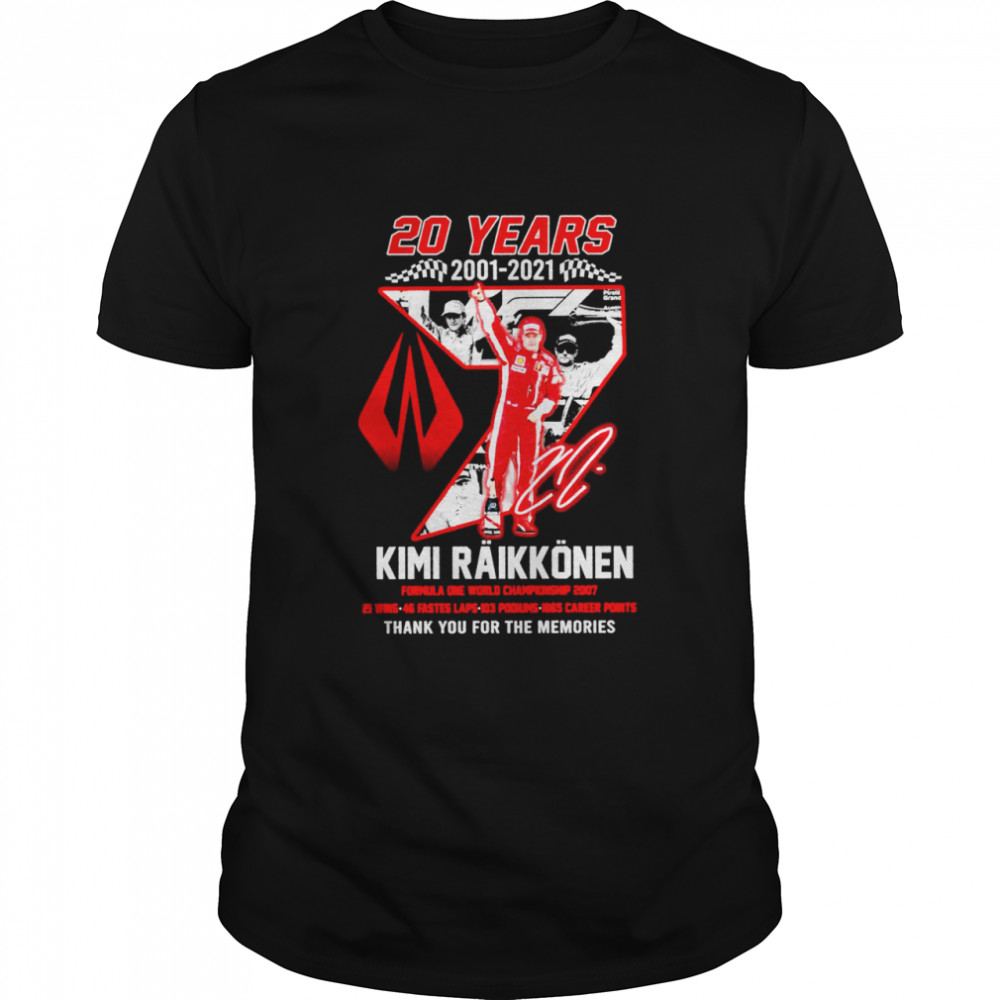 20 years 2001 2021 kimi raikkonen formula one championship 2007 thank you for the memories shirt Classic Men's T-shirt