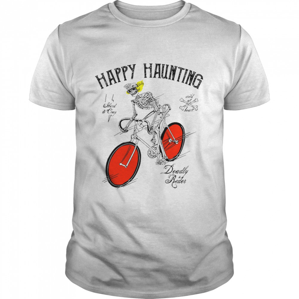 Happy Haunting Deadly Rader Bicycle Halloween T-shirt Classic Men's T-shirt