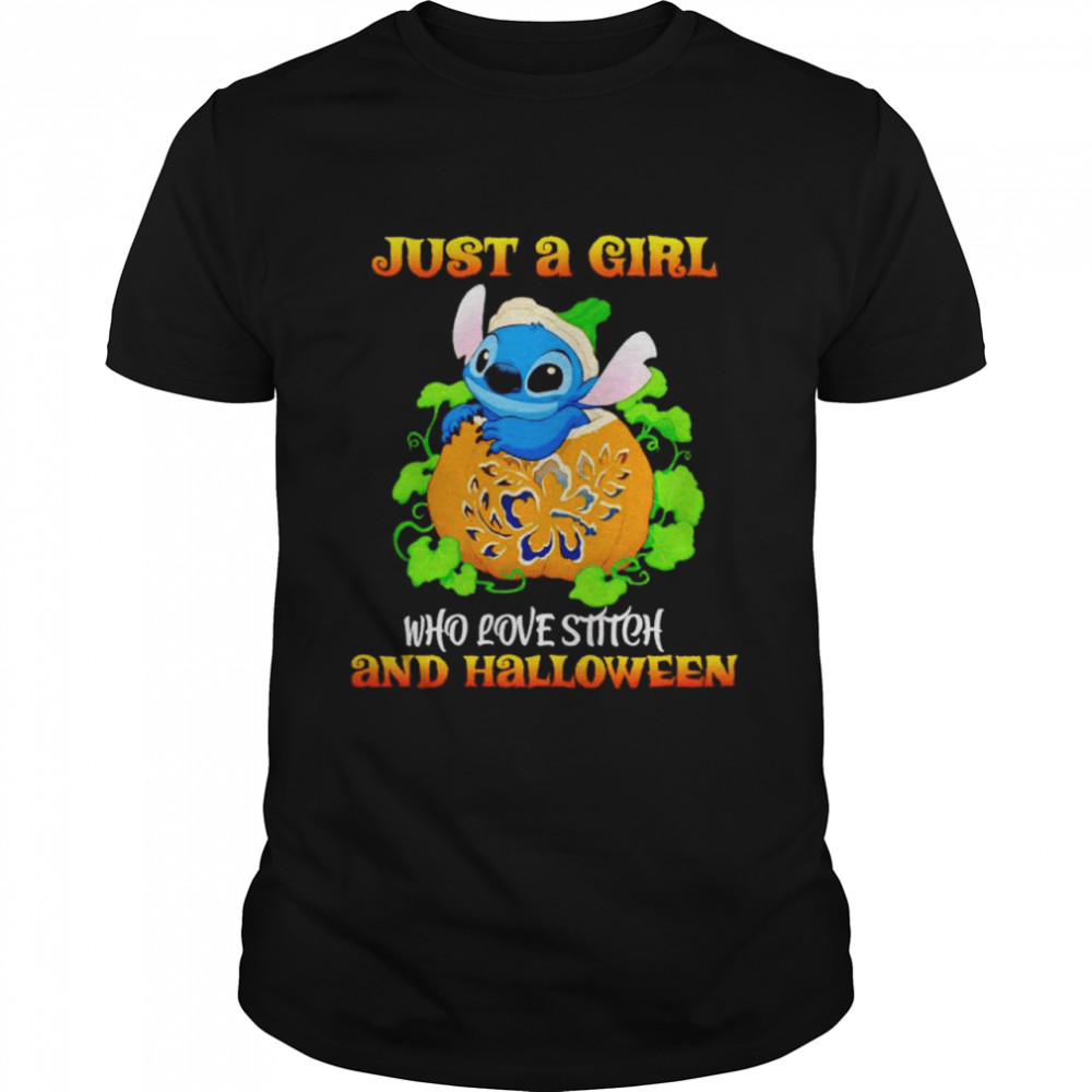 Just a girl who love Stitch and halloween shirt
