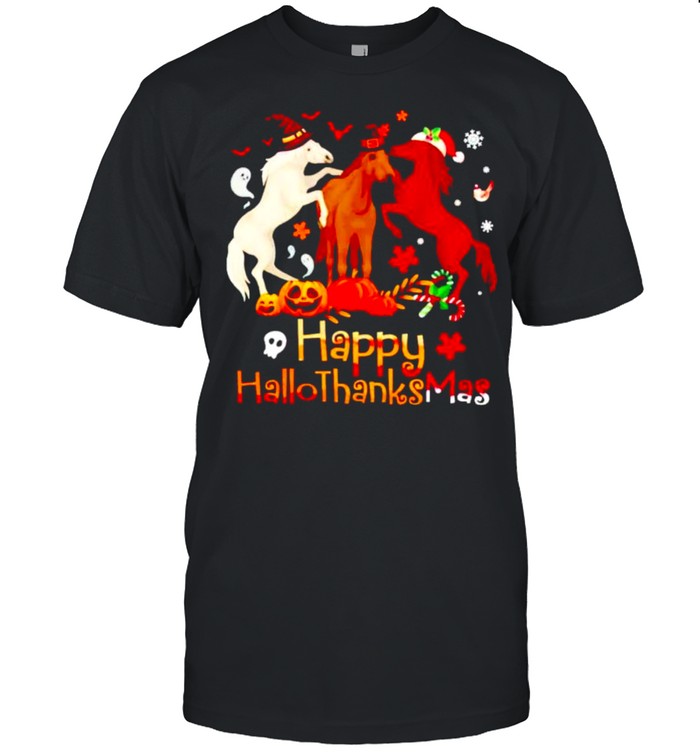 Horses Happy Hallothanksmas shirt