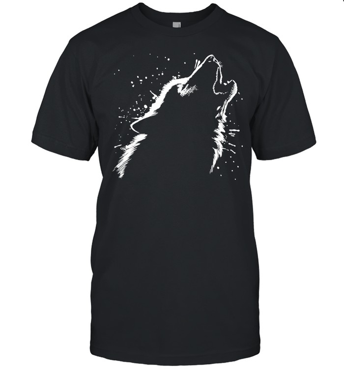 Wolf Howl Splatter Ink T-shirt