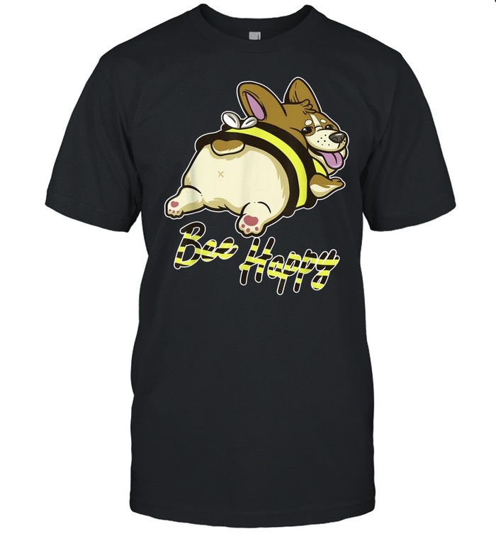 Bee Happy Corgi Dog in Bees Costume shirt