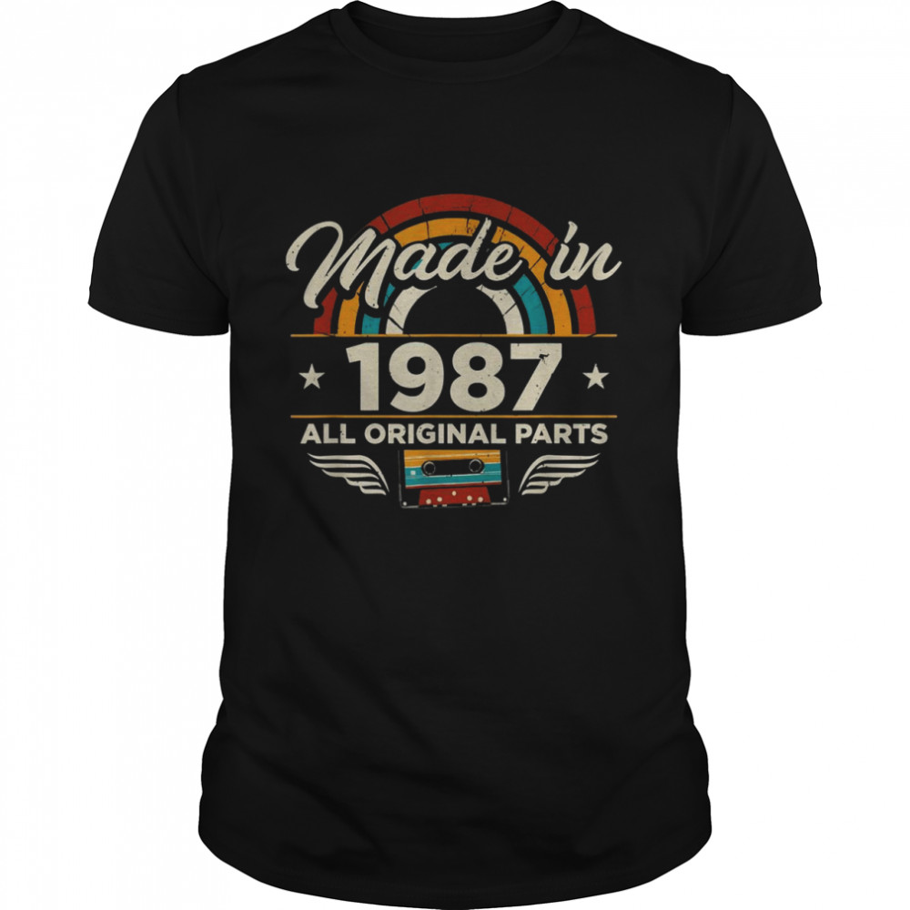 Retro Vintage Jahrgang Made in 1987 All Original Parts Shirt